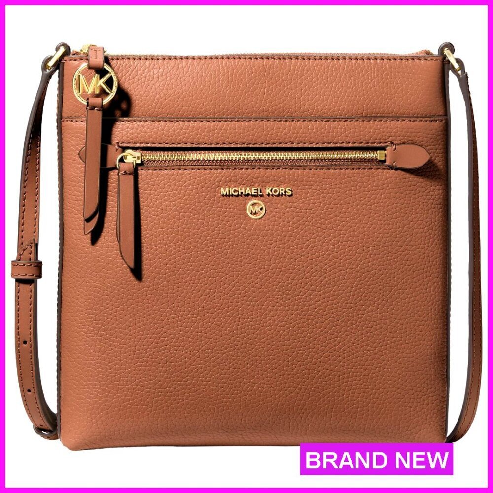 Small Pebbled Leather Crossbody Bag with Adjustable Strap, Front Zip Pocket